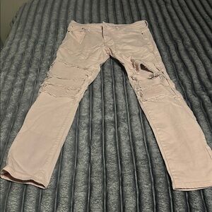 Distressed Pink Jeans